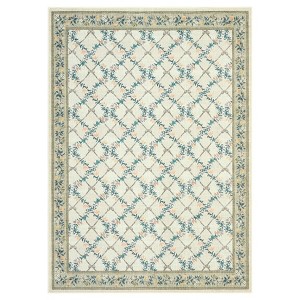 Modern Boho Farmhouse Bedroom Living Room Rugs, Floral Leaf Print Non Slip Throw Carpet for Dining Room Kitchen Office - 1 of 4