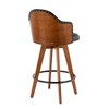 Mid-Century Counter Stool with Swivel, Wood and Faux Leather Seat for Kitchen or Dining (Set of 1) - 3 of 4
