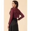 INSPIRE CHIC Women's Elegant Sheer Floral Lace Crop Bolero Shrug - 4 of 4