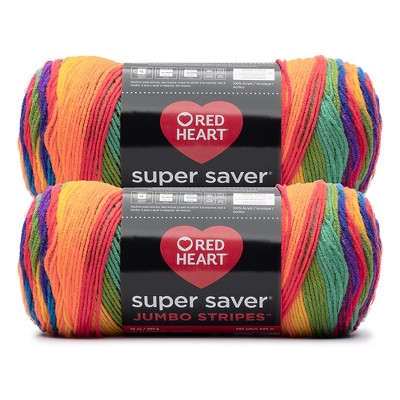Red Heart Super Saver Yarn 2 Pack-Favorite Stripe