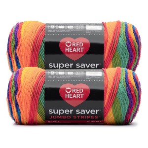Red Heart Super Saver Yarn 2 Pack-Favorite Stripe - 1 of 3