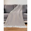 50" X 60" Tan Woven Cotton Geometric Throw Blanket with Fringe - 2 of 4
