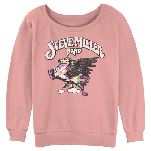 Junior's Women Steve Miller Band Tie-Dye Logo Sweatshirt - Desert Pink - X  Large