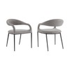 Armen Living Set of 2 Morgan Upholstered with Iron and Fabric Dining Chairs - 2 of 4