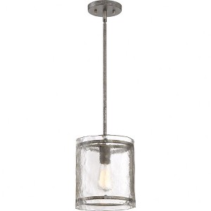 Quoizel Lighting Fortress 1 - Light Pendant in  Mottled Silver - 1 of 4