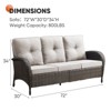 Buenhomino Outdoor Patio Furniture - Wicker Sofa with Removable Cushion, 3 Seater Rattan Couch with Deep Seat, High Backrest for Balcony, Backyard - 3 of 4