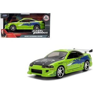 Brian's Mitsubishi Eclipse Green with Graphics (Damaged Version) "The Fast and the Furious" 2001 1/32 Diecast Model Car by Jada - 1 of 4