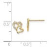 Black Bow Jewelry Kids 14k Yellow Gold & CZ 7mm Double Heart Post Earrings - 4 of 4