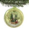 4.0 Inch Santa's Visit Glass Ornament Indent Glitter Christmas Tree Ornaments - 2 of 3