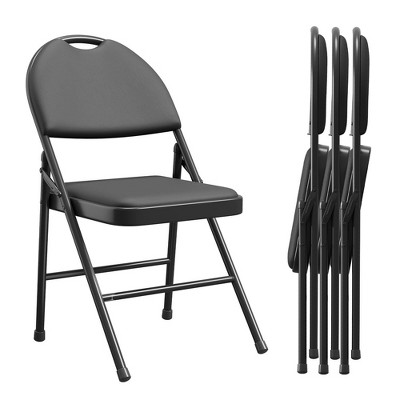 Folding Chairs Set of 2/4/6, Metal Foldable Chair with and Non-Slip Feet Pads