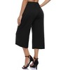 Women's Elastic Waist Solid Pocket Casual Knitted Wide Leg Pants - 3 of 4