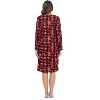 Casual Nights Women's Printed Fleece Snap-Front Lounger House Dress - 3 of 4