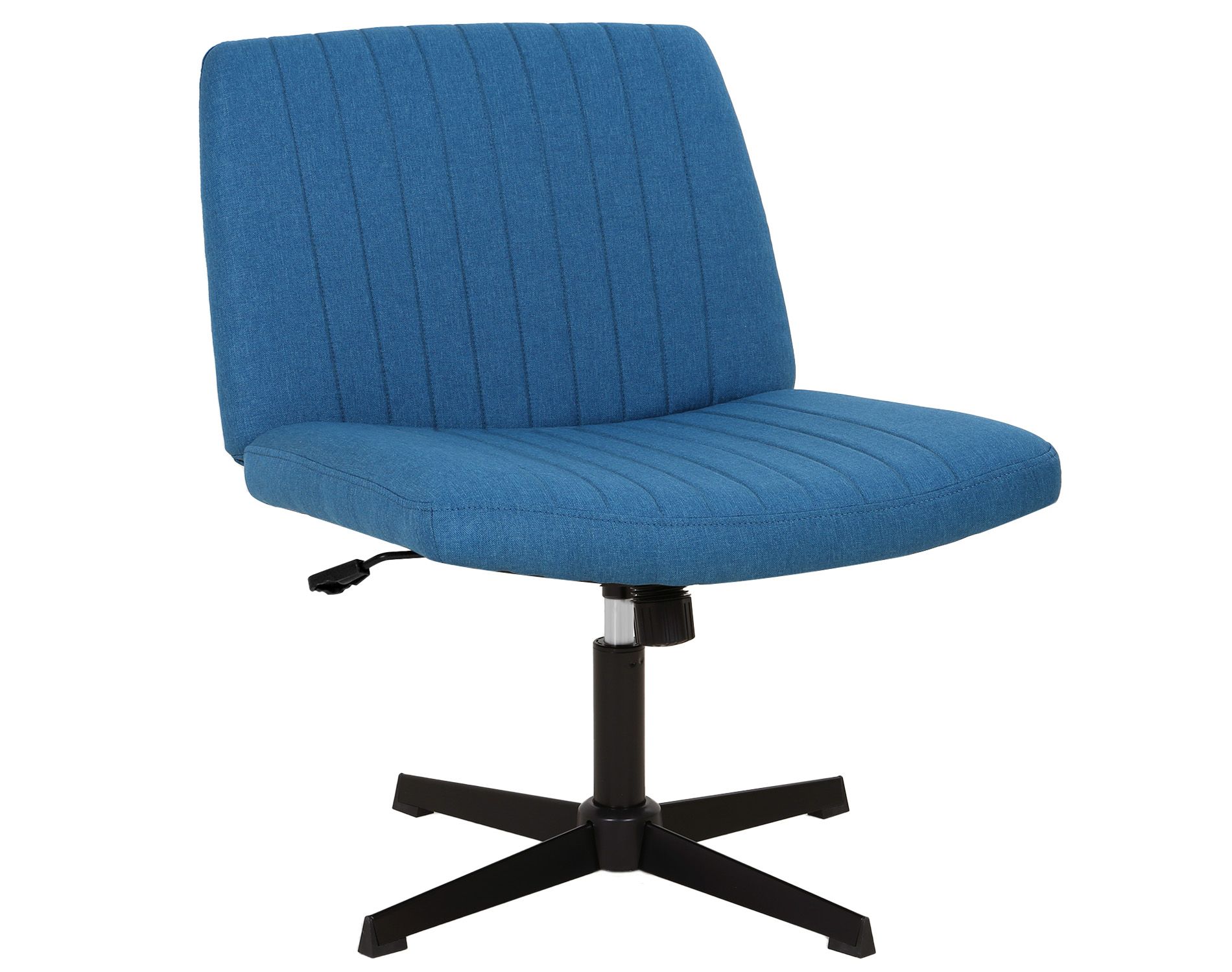 BestMassage Criss Cross Chiar Armless Adjustable Swivel Padded Home Office Desk Chair Wide Seat Computer Task for Home Office, Blue