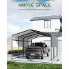 13'x 21'x 10' Heavy Duty Carport, Oversized Metal Garage with Reinforced All-Metal Frame and Galvanized Steel Roof, Permanent Shelter for Trucks - 2 of 4