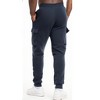 Mens 3 Pack Cargo Jogger Fleece Sweats Regular Fit Drawstring Weekend Casual FLeece - 4 of 4