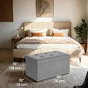 30" Ottoman Storage Bench, Ottoman with Storage, Footstool, Folding Bedroom Bench, Holds 660 lb - 2 of 4