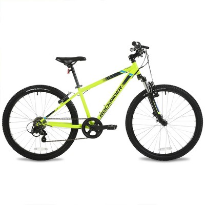 Decathlon Rockrider St500, Mountain Bike, 24 inch, Kids 4'5 inch to 4'11 inch, Yellow