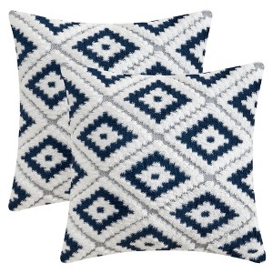 REGALWOVEN Geometric Pattern Soft Short Plush Decorative Throw Pillow Covers for Sofa Bedroom Living Room 2 Pcs - 1 of 4