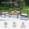 KTMBDW 4 Piece Outdoor Patio Furniture Set, Wicker Patio Furniture with Coffee Table, Wicker Bistro Set for Backyard, Poolside, Porch - 4 of 4