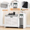 Acekool 2-in-1 Hidden Cat Litter Box Enclosure Cabinet, Side Table Pet House with Cushion & Storage, Litter Box Furniture for Bedroom, Hallway - 4 of 4