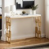 Hommoo 42.5" Console Table with Faux Marble Tabletop White - 2 of 4