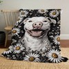Dog Print Flannel Blanket, All Season Lightweight Polyester Fiber Throw for Indoor, Outdoor, Travel, Sofa, Christmas Gift. - 3 of 4