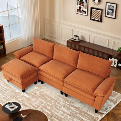 MyDepot Modern Sectional Sofa Corduroy Cloud Couch