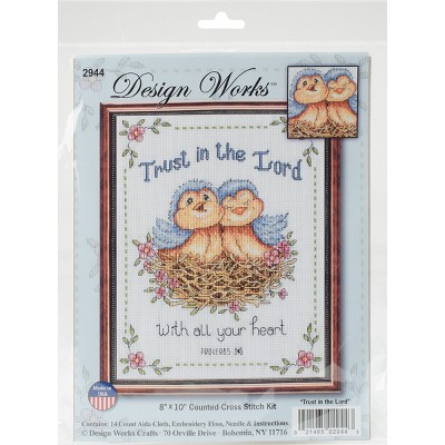 Design Works Counted Cross Stitch Kit 8"X10"-Trust In The Lord (14 Count)