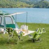 VisioGear Folding Beach Chair with Side Pouches, Portable Beach Chair for Outdoor, Green Stripes, 24.8"*27.56"*38.98" - 4 of 4