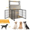 Dog Crate Furniture with Shelves Storage,Dog Kennel, Wooden Dog Crate End Table with Flip Top,Large Dog Cage for Indoor,3 Doors Pet Crate Furniture - 3 of 4