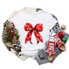 Simply Sage Market Women's Coquette Christmas Snowflake Bow Short Sleeve Graphic Tee - 3 of 4