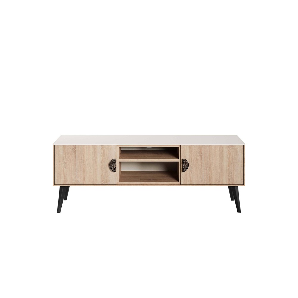 Photos - Display Cabinet / Bookcase Manhattan Comfort 55.10" Haley TV Stand for TVs up to 46" Natural/Beige