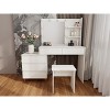 TOBILI Makeup Vanity Table with Mirror with Storage Drawers, Matching Stool, and Organizing Compartments for Makeup Brushes and Cosmetics - 3 of 4