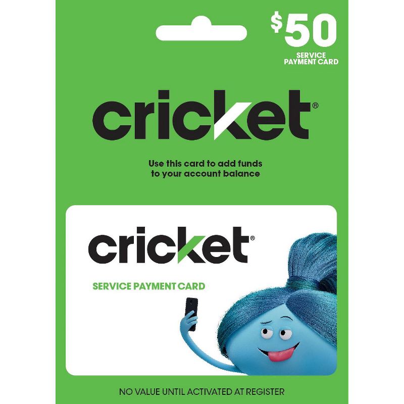 Cricket Wireless Service Payment Card (Email Delivery), 1 of 3