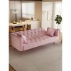 71" Velvet Convertible Sofa Bed,Retro Modern Tufted Loveseat with Adjustable Backrest for Small Living Room,Bedroom-Baofuwish - 2 of 4