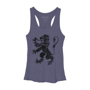 Women's Design By Humans Black Lion Rampant By Snazzygaz Racerback Tank Top - 1 of 3