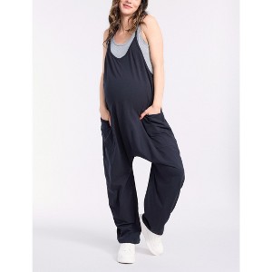Women's Sleeveless Relaxed Fit Maternity Jumpsuit | Motherhood Maternity - 1 of 4
