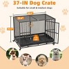 EROMMY 37" -42" Heavy Duty Dog Crate Furniture With Removable Tray, 360° Lockable Wheels - 3 of 4