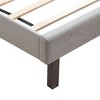 Okak Queen Size Bed Frame with Headboard, Upholstered Bed Button Tufted with Curve Design, Strong Wood Slat Support - 4 of 4