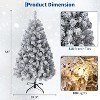 Acekool Pre-Lit Snow Flocked Artificial Tree with Warm White Lights, Small Tree with Foldable Metal Stand, Indoor Holiday Decor - 3 of 4