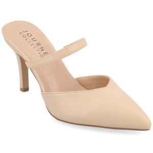 Journee Collection Women's Yvon Narrow Width SuperNatural Shades Pointed Toe Mule Pumps - 1 of 4