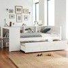 Twin Size Wood Daybed with Trundle, Storage Drawers, Shelves and Desk, Daybed Frame for Bedroom or Guest Room,kids bed - 2 of 4