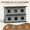 FONTOI Outdoor Cat House Cat Shelter Multi Feral Cats Home Pet House Indoor Outdoor Weatherproof Insulated Easy Assembly, 51.97"*26.42"*37.28" - 4 of 4