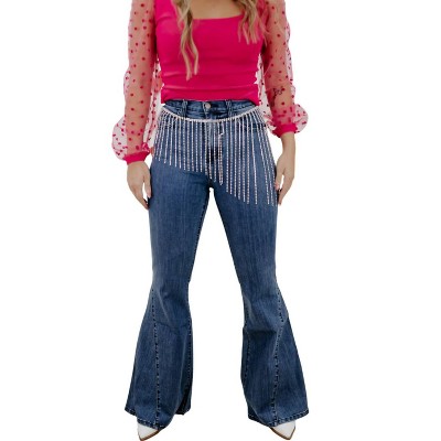 Women's Going Wild High Waisted Kick Flares Pant - O2 Denim