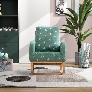 CAVINAS Rocking Chair Modern Accent Chair Upholstered Glider Rocking Chair with High Back Comfy Chair Reading Chair - 1 of 4