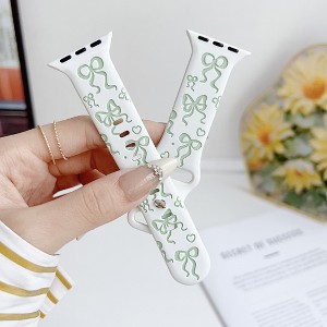 HTUTWOO Bowknot Apple Watch Strap, Sport Silicone Band 38/40/41/42/44/45/49mm, Adjustable Wristband for iWatch Series 10 9 8 7 6 5 4 3 2 1 Ultra SE - 1 of 4