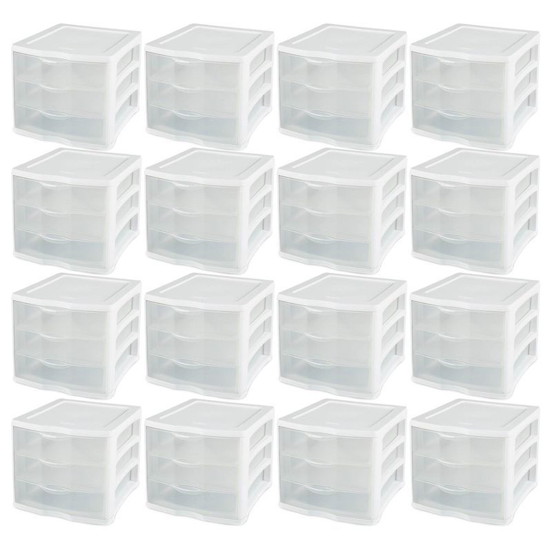 Sterilite ClearView Compact Stacking 3 Drawer Storage Organizer System for Crafting Supplies, Home Office, or Dorm Room, 2 of 7