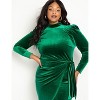 ELOQUII Women's Plus Size Velvet Mini Dress With Wrap Skirt - 16, Aventurine - image 3 of 4