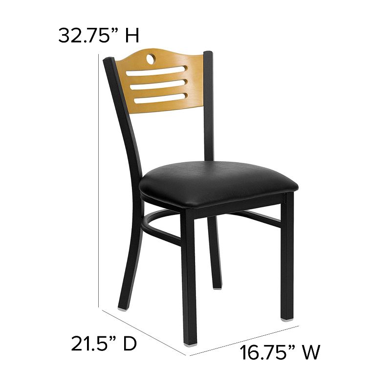 Flash Furniture Black Slat Back Metal Restaurant Chair, 5 of 12