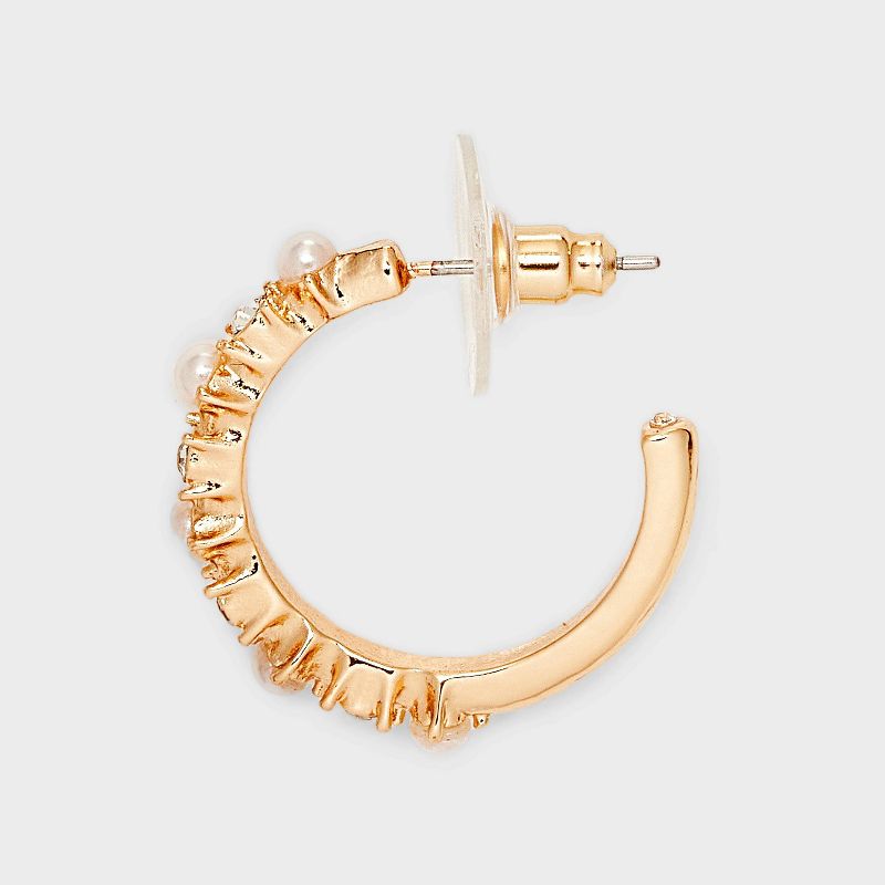 Pearl Hoop Earrings - A New Day&#8482; Gold, 4 of 5